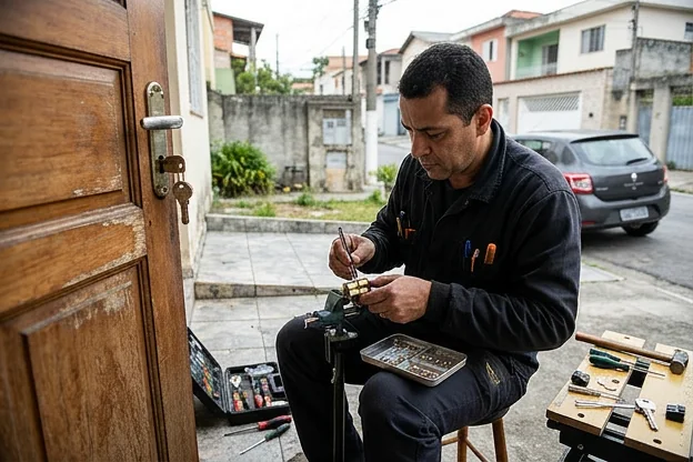 Chaveiro trocando o segredo de uma fechadura em Diadema.